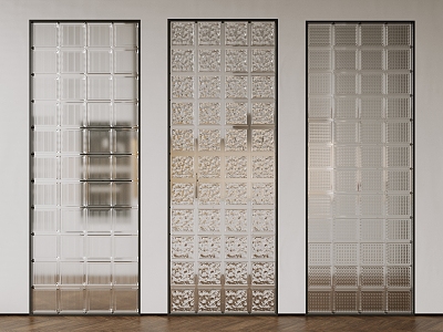 glass brick partition glass wall art glass partition glass screen transparent brick 3d model