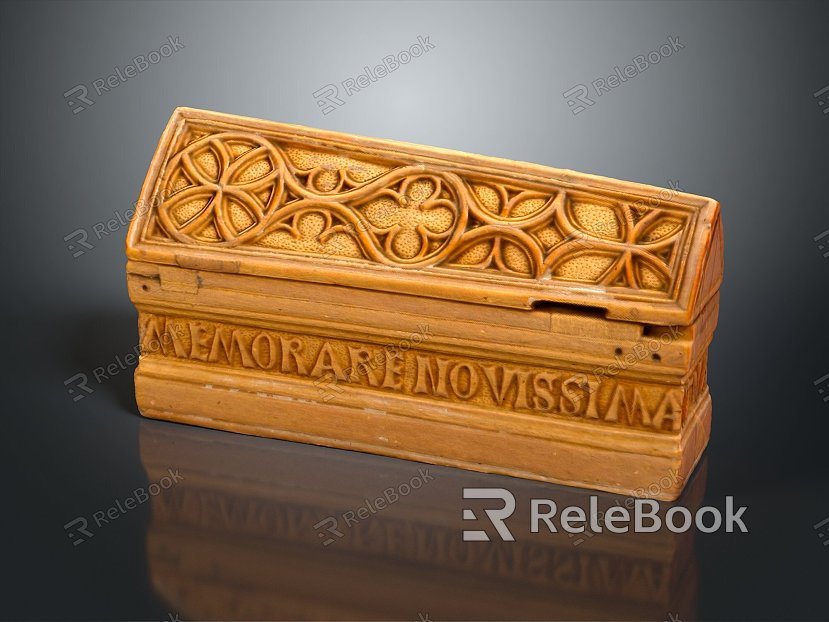 Ancient wooden coffin coffin model