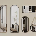 Various Modern Mirrors With Different Shapes For Home Interior Wall Decor 3d model