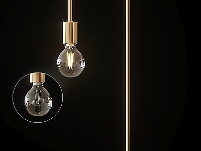 Modern Table Lamp Design With Gold Plated Base And Clear Glass Bulb 3d model