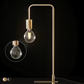 Modern Table Lamp Design With Gold Plated Base And Clear Glass Bulb