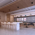 Modern Restaurant Interior With Wooden Partitions Bar Stools Rabbit Decor Open Space And Large Windows
