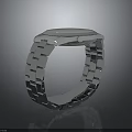 Stylish Silver Watch With Metal Strap Modern Dial Design Shiny Surface Elegant Fashion Accessory