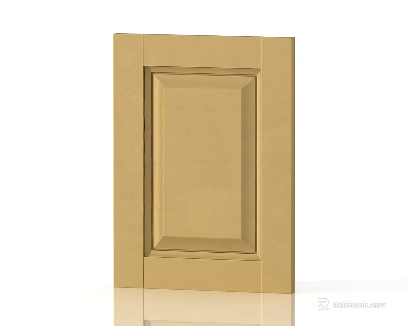 Beige Kitchen Cabinet Door With Panel Design And Smooth Surface 3d model