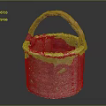 Handmade Traditional Woven Basket With Red Handle Brown Body And White Rim