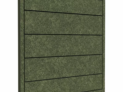 Green Textured Wall With Layered Panel Design For Modern Interior Decor 3d model