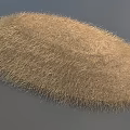 Light Brown Fuzzy Oval Shaped Grass Cluster On Gray Background Surface 3d model