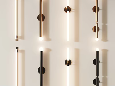 Modern Wall Lamps With Sleek Metal Designs And Various Contemporary Styles For Indoor Lighting 3d model