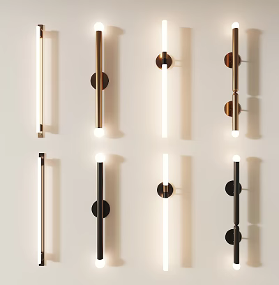 Modern Wall Lamps With Sleek Metal Designs And Various Contemporary Styles For Indoor Lighting 3d model