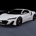 White Sports Car With Sleek Exterior Design Black Wheels And Red Brake Calipers