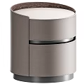 Elegant Modern Gray Leather Nightstand With White Top And Drawer