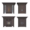 Traditional Chinese Entrance Door Design With Symmetric Carvings Metal Accents And Door Knockers