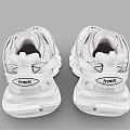 Balenciaga White Chunky Sole Mesh Design Lace Up Trendy Sporty Sneakers