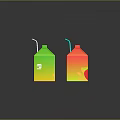 Display Shelves Featuring Colorful Beverage Cartons Fresh Juice Milk with Straws and Fruit Designs
