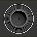 Cylindrical Metallic Weapon With Black And White Striped Tubular Design And Circular Opening
