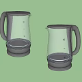 Two Transparent Glass Electric Kettles With Black Handle And Base For Daily Use Electrical Appliances
