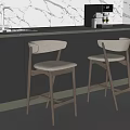 Stylish Modern Bar Stools For Kitchen Counter With Wooden Frame And Upholstered Seats