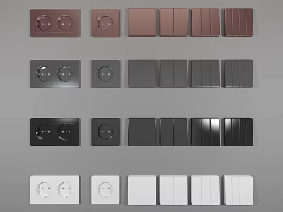 Modern Switch Panels in Various Colors and Diverse Designs for Home 3d model