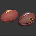 Red and Brown American Footballs With White Laces and NFL Logo