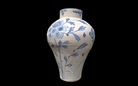 Chinese-style porcelain vase blue and white porcelain flower and bird vase porcelain ceramic ware 3d model