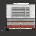 White Travel Trailer With Red Stripes Side Windows Roof Design And Wheels