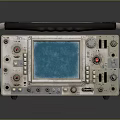 Vintage Blue Portable Oscilloscope Equipment With Green Grid Screen And Control Knobs