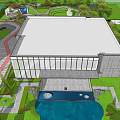 Modern Sales Office Architecture Exhibition Hall Architecture Art Gallery Architecture 3d model