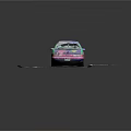 Colorful Graffiti Station Wagon With Pink Green Purple And Side Figure Design On Circular Pavement