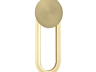 Minimalist Modern Golden Wall Light With Circular Top And U Shaped Base Design 3d model