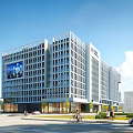 Modern factory building 3d model