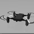 Modern Foldable Black Quadcopter Drone With Propeller Guards And Compact Design 3d model