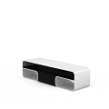 Modern Sleek Living Room TV Cabinet With Rounded Edges And Practical Open Storage Design