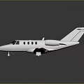 Silver Private Jet with Fuselage Wings Windows and Tail on Smooth Black Background 3d model