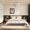 Bedroom French Middle French Bedroom French Middle Solid Wood Bed 3d model