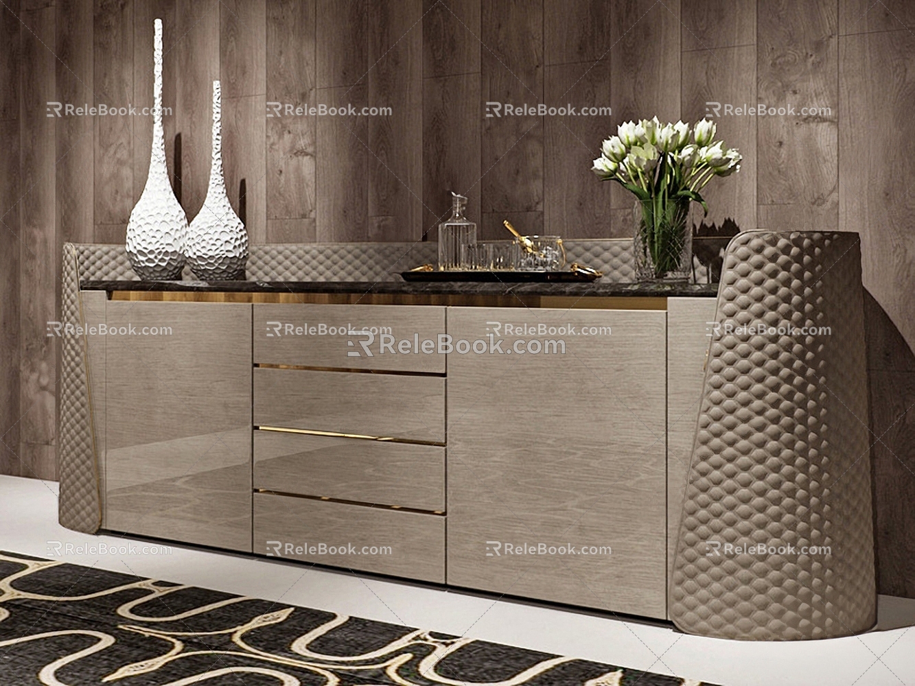 Modern Entrance Cabinet 3d model