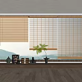 new bamboo curtain rolling curtain 3d model