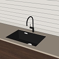 Modern kitchen single sink dish washing basin under counter basin 3d model