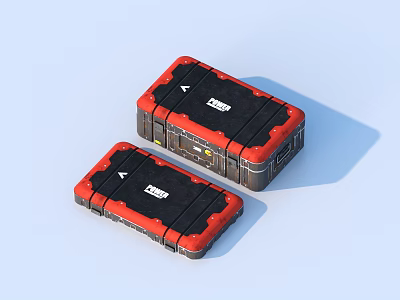 Two Red And Black Sturdy Durable Tool Storage Cases For Household Organizing Needs 3d model
