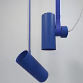 Blue Modern Pendant Light With Cylindrical Design And Unique Hanging Structure For Interior 3d model