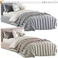 Cozy Modern Single Bed With Soft Gray Beige Quilt And Decorative Pillows