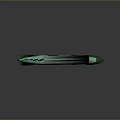 Green Transparent Missile Shaped 3D Model With Aerodynamic Modern Design Features