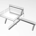 Industrial Equipment Multi Level Metal Platform with Guardrails Staircases and Walkway