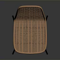 Stylish Orange Woven Chair With Black Metal Legs And Comfortable Seat