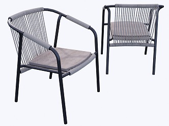 New Chinese Outdoor Dining Chair 3d model