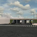 Modern Road Infrastructure Featuring Underpass Vehicles Street Lamps Crosswalk And Overpass