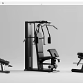 Various Sports Equipment With Treadmill Exercise Bike Rowing Machine And Weight Bench