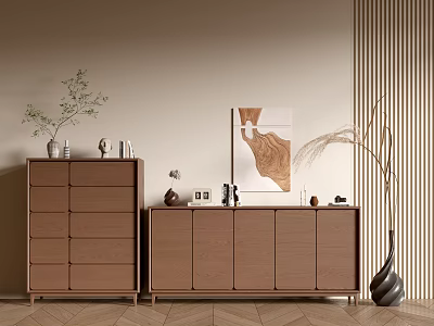 Modern Wood Grain Cabinet Simple Style Cabinet Whole Cabinet Sideboard Balcony Cabinet Storage Cabinet Entrance Cabinet 3d model