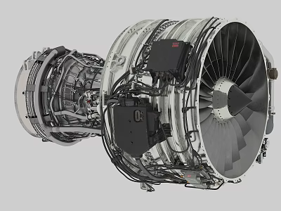 High Performance Industrial Aero Engine With Turbine Blades And Complex Mechanical Structure 3d model
