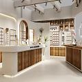 Elegant Exhibition Booth Interior Design Featuring Display Counter Decorative Plants And Shelves