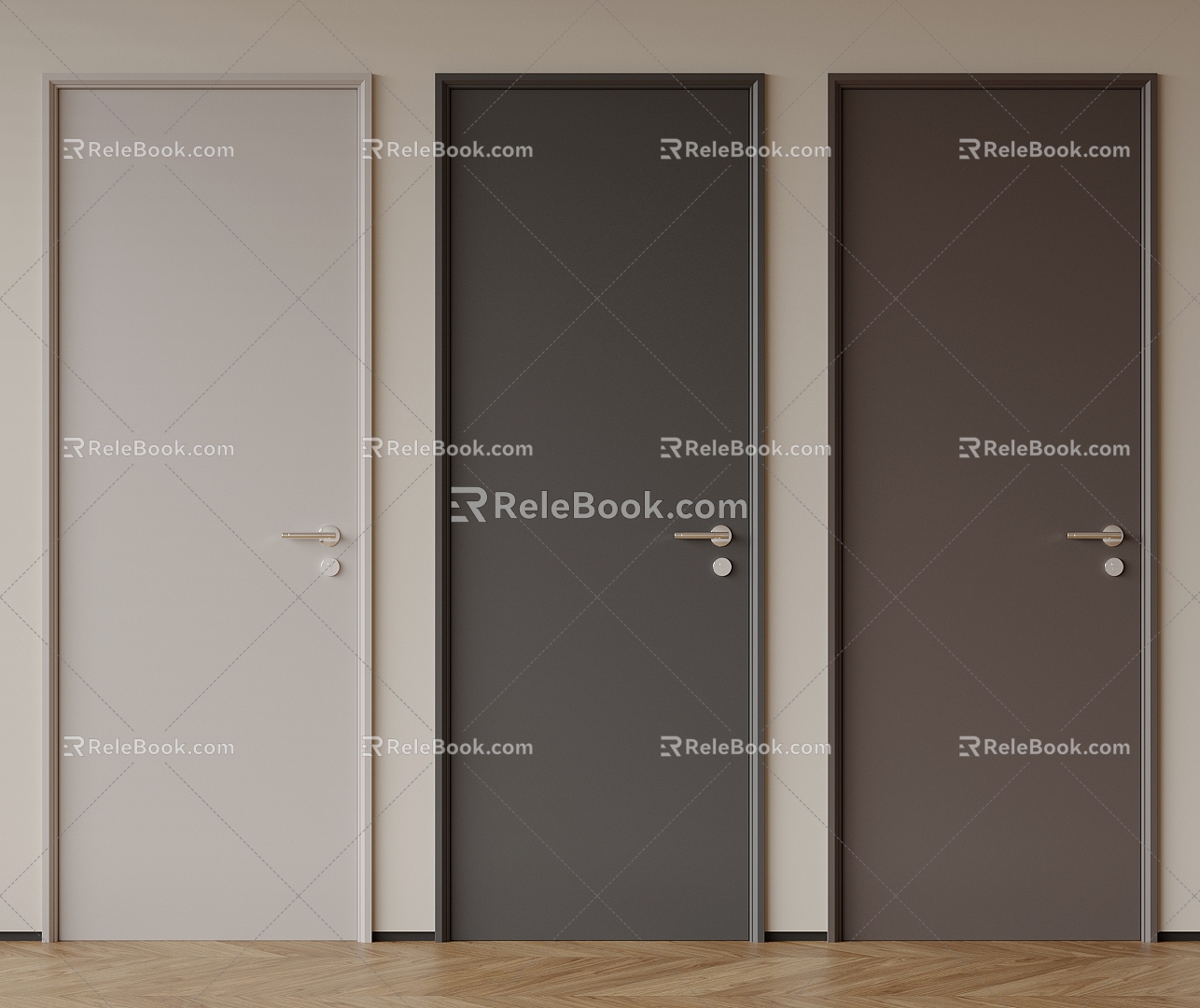 Room door single door bedroom door minimalist door invisible door handle door kitchen door flat door 3d model